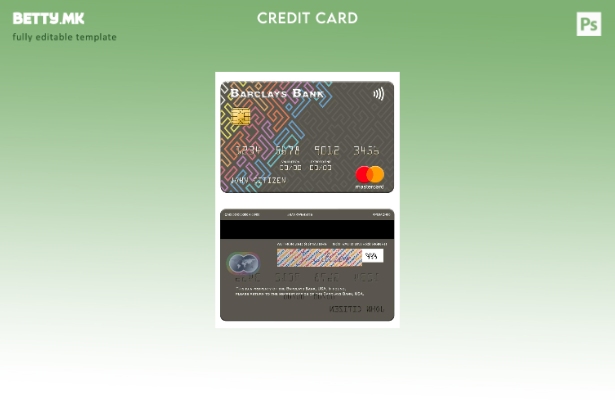 Шаблон за мастер картички во модерен стил на USA Barclays Bank